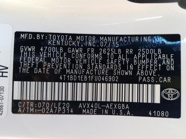 2015 TOYOTA AVALON HYB 4T1BD1EB1FU046902