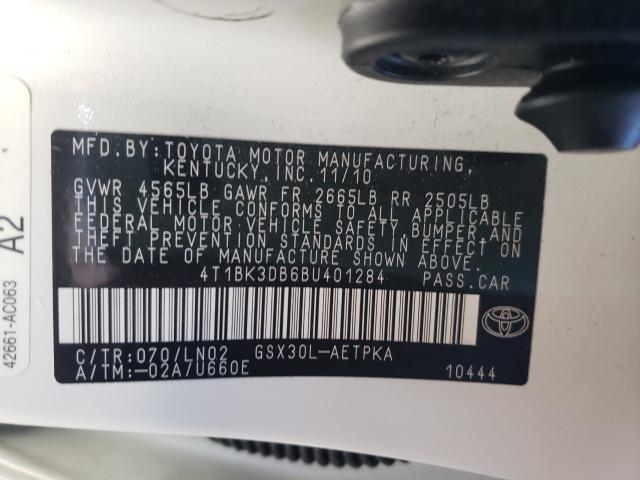 2011 TOYOTA AVALON BAS 4T1BK3DB6BU401284