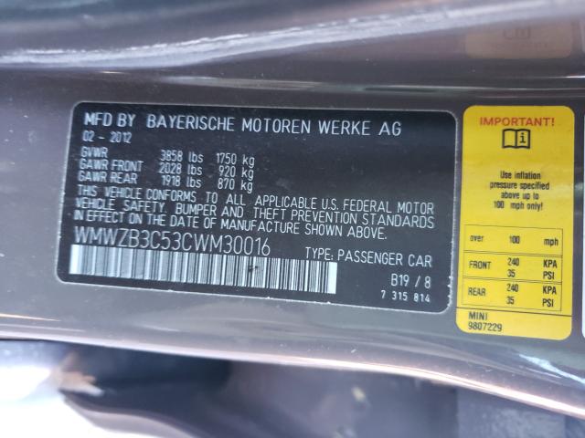 2012 MINI COOPER COU WMWZB3C53CWM30016