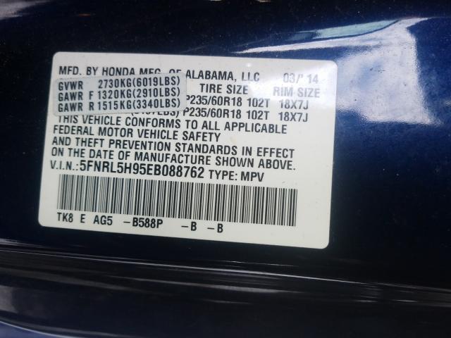 2014 HONDA ODYSSEY TO 5FNRL5H95EB088762