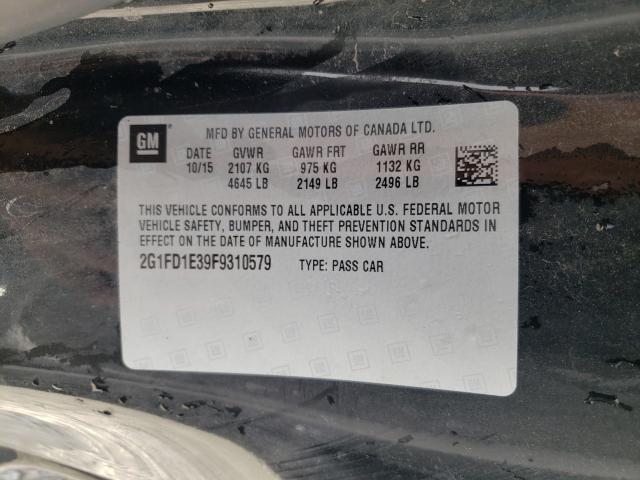2015 CHEVROLET CAMARO LT - 2G1FD1E39F9310579