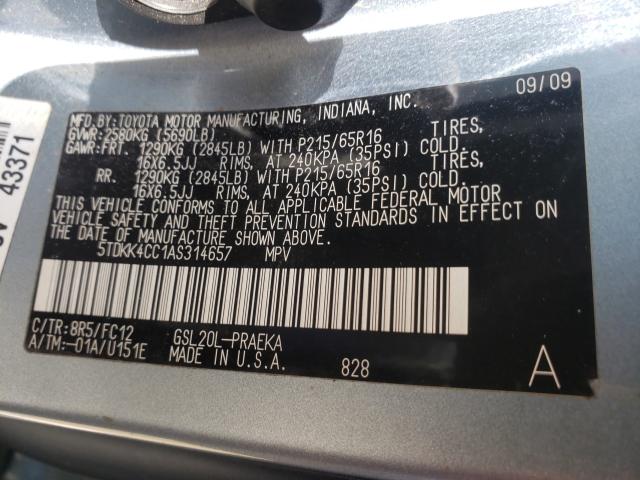 2010 TOYOTA SIENNA CE 5TDKK4CC1AS314657