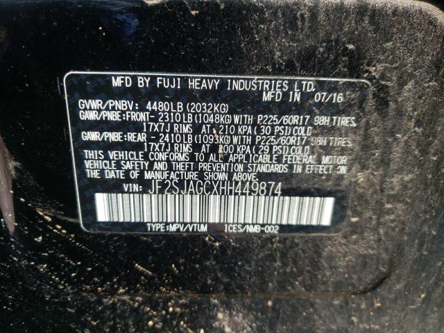 2017 SUBARU FORESTER 2 JF2SJAGCXHH449874