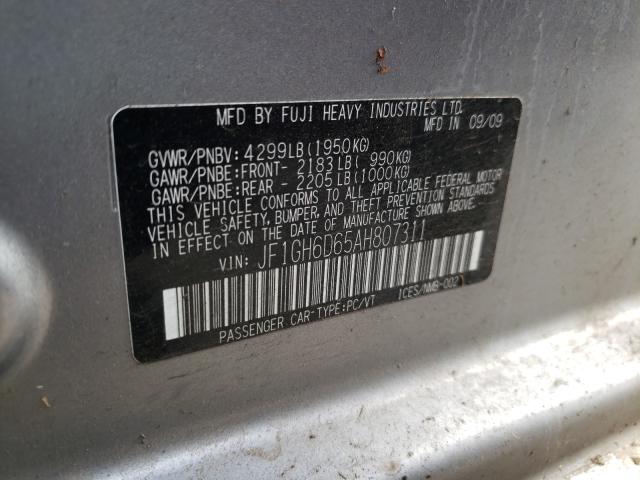 2010 SUBARU IMPREZA OU JF1GH6D65AH807311