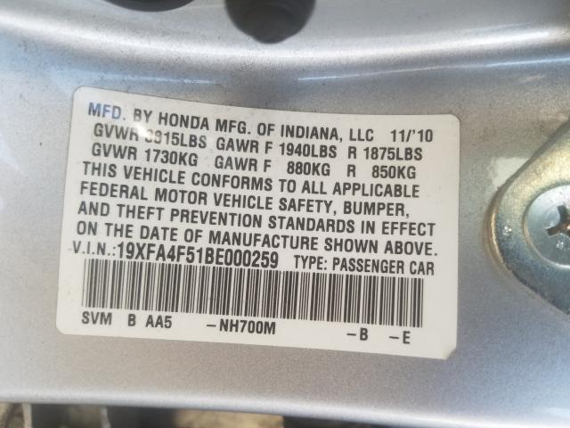 2011 HONDA CIVIC GX 19XFA4F51BE000259