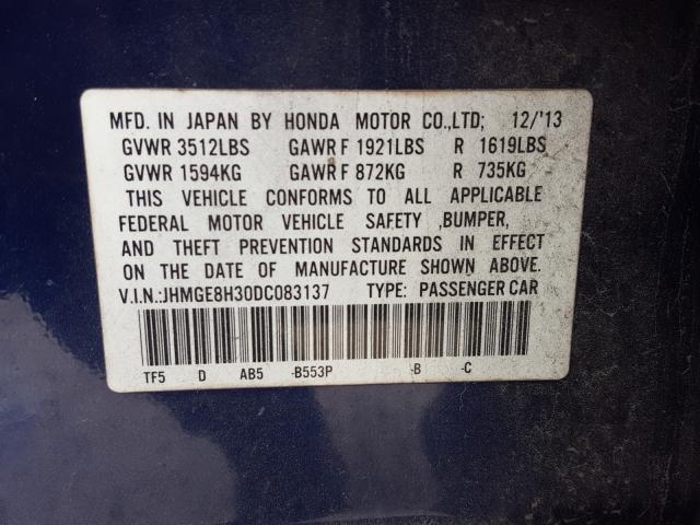 2013 HONDA FIT JHMGE8H30DC083137