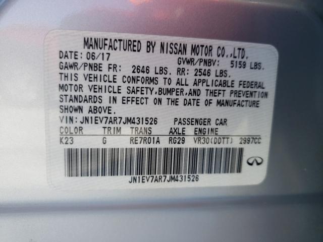 2018 INFINITI Q50 LUXE JN1EV7AR7JM431526