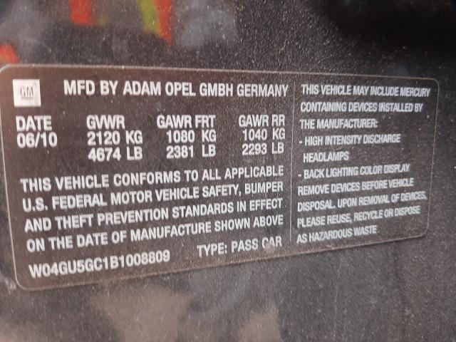 2011 BUICK REGAL CXL W04GU5GC1B1008809