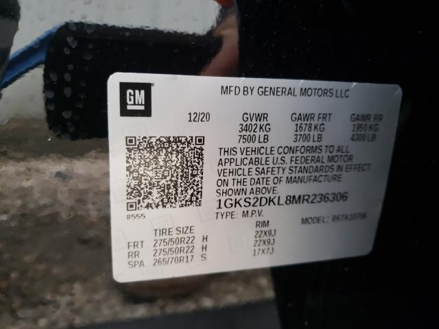 2021 GMC YUKON DENA 1GKS2DKL8MR236306