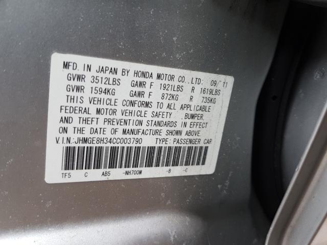 2012 HONDA FIT JHMGE8H34CC003790