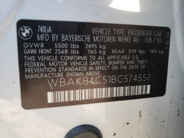 2011 BMW 740 LI WBAKB4C51BC574557