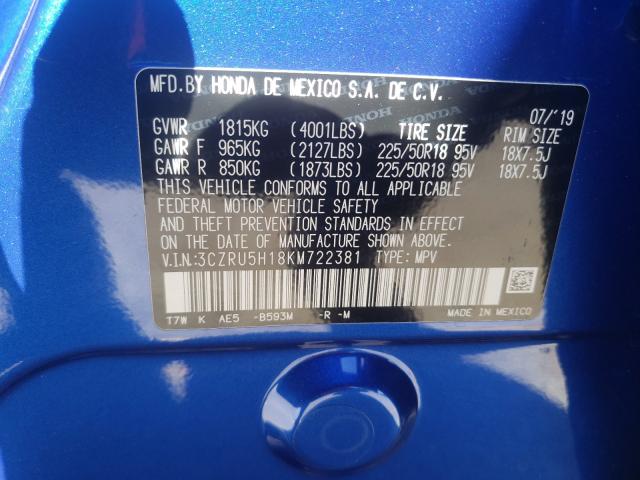 2019 HONDA HR-V SPORT 3CZRU5H18KM722381