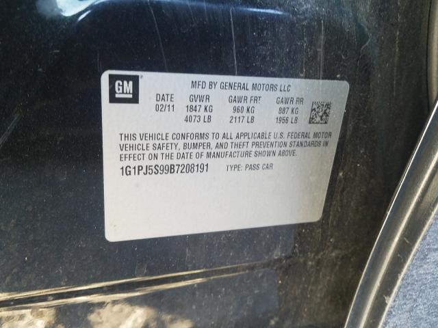 2011 CHEVROLET CRUZE ECO 1G1PJ5S99B7208191