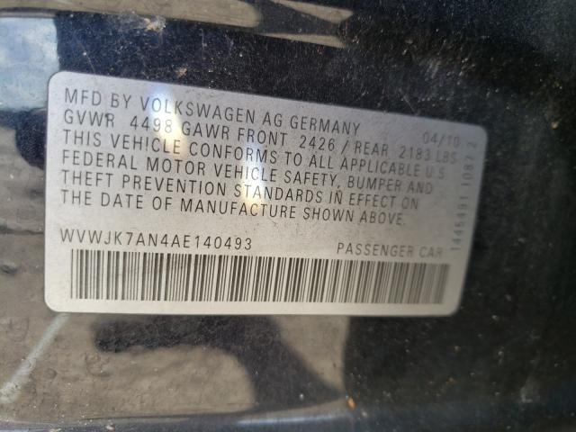 2010 VOLKSWAGEN PASSAT KOM WVWJK7AN4AE140493
