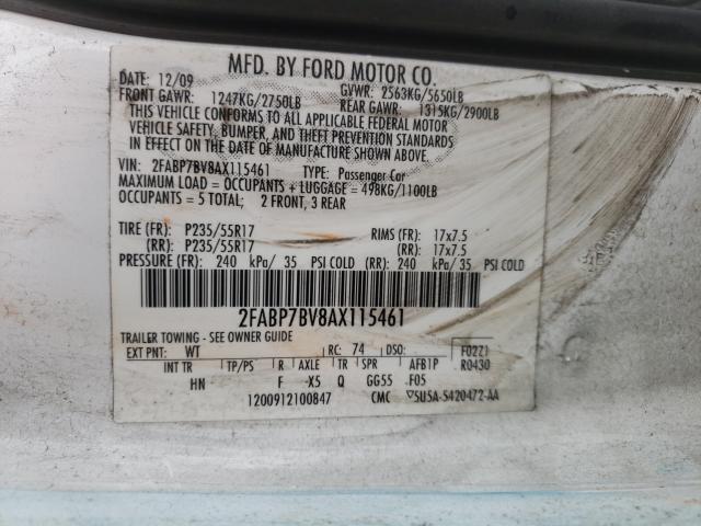 2010 FORD CROWN VICT - 2FABP7BV8AX115461