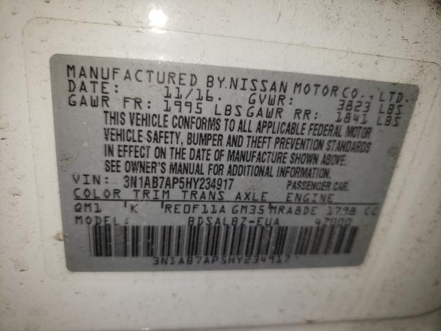 2017 NISSAN SENTRA S/S 3N1AB7AP5HY234917