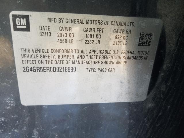 2013 BUICK REGAL 2G4GR5ER0D9218889