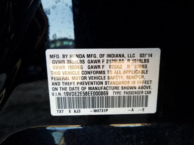 2014 ACURA ILX 24 PRE 19VDE2E58EE000869