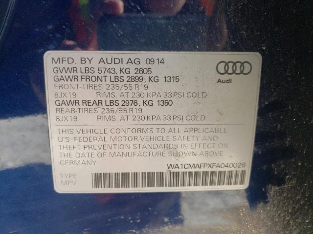 2015 AUDI Q5 TDI PRE WA1CMAFPXFA040028