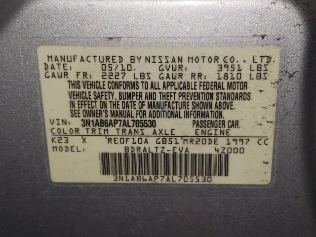 2010 NISSAN SENTRA 2.0 3N1AB6AP7AL705530