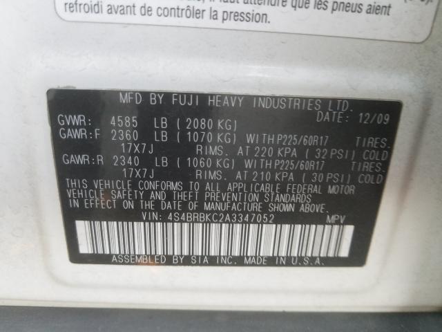 2010 SUBARU OUTBACK 2. - 4S4BRBKC2A3347052
