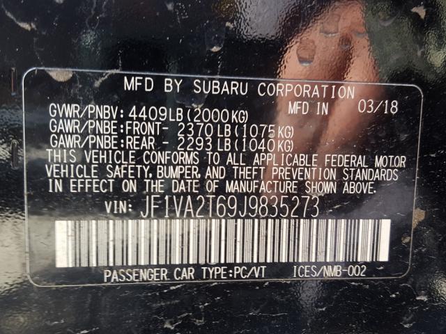 2018 SUBARU WRX STI LI JF1VA2T69J9835273