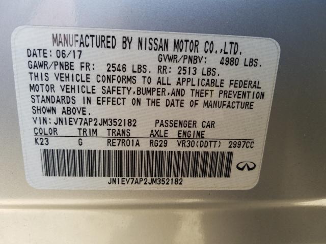 2018 INFINITI Q50 LUXE JN1EV7AP2JM352182