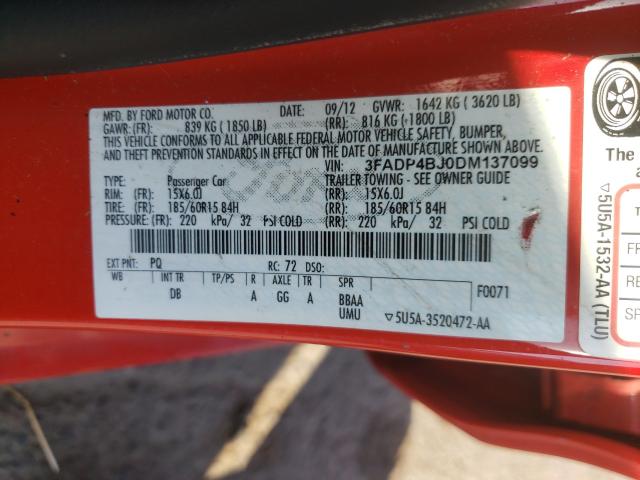 2013 FORD FIESTA SE - 3FADP4BJ0DM137099