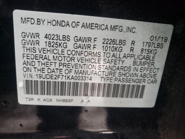 2019 ACURA ILX PREMIU 19UDE2F71KA003314