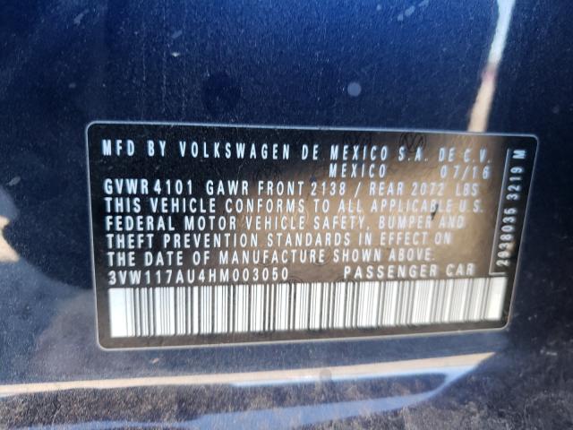2017 VOLKSWAGEN GOLF S 3VW117AU4HM003050