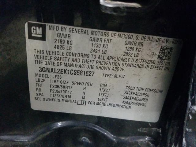 2012 CHEVROLET CAPTIVA SP 3GNAL2EK1CS581627