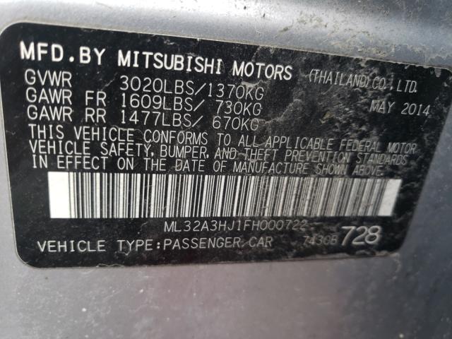 2015 MITSUBISHI MIRAGE DE ML32A3HJ1FH000722