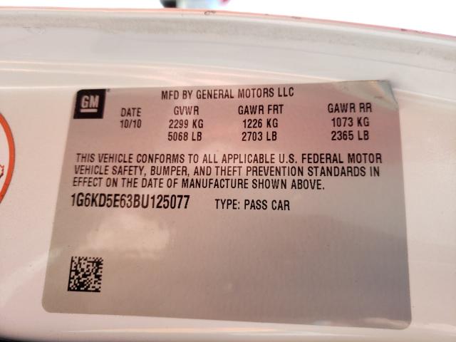 2011 CADILLAC DTS LUXURY 1G6KD5E63BU125077