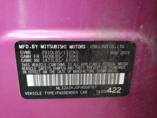 2015 MITSUBISHI MIRAGE DE ML32A3HJ0FH058787