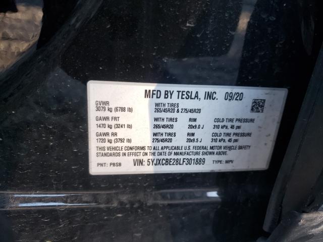 2020 TESLA MODEL X 5YJXCBE28LF301889