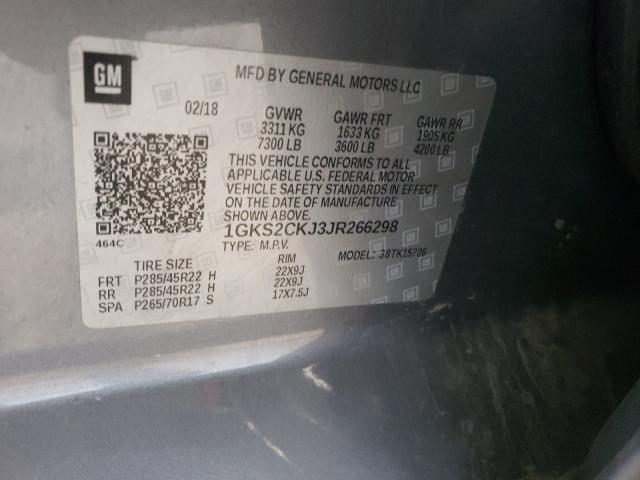 2018 GMC YUKON DENA 1GKS2CKJ3JR266298