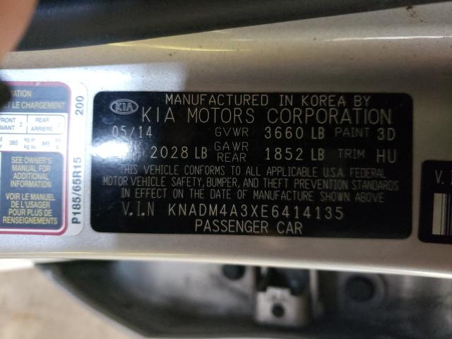 KNADM4A3XE6414135 KIA RIO LX