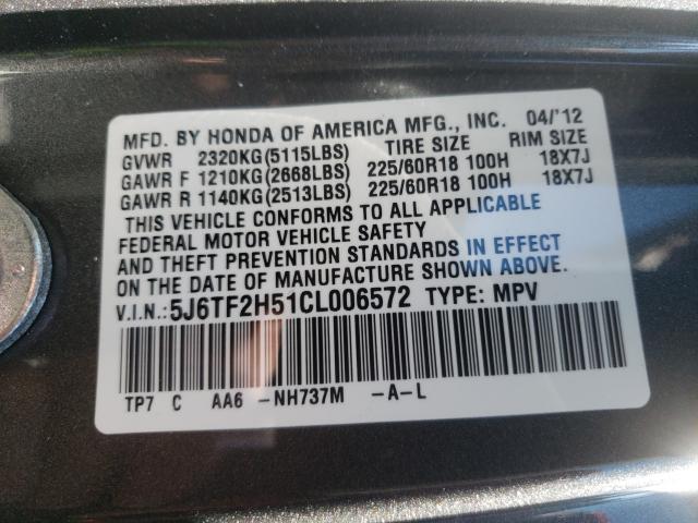 2012 HONDA CROSSTOUR 5J6TF2H51CL006572