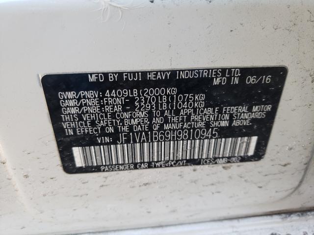 2017 SUBARU WRX JF1VA1B69H9810945