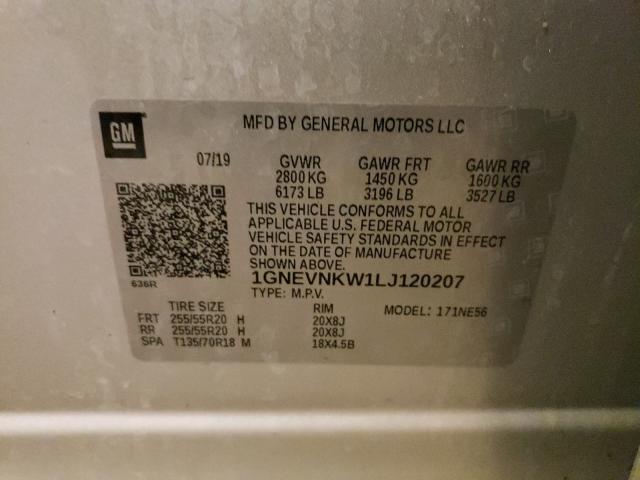 2020 CHEVROLET TRAVERSE H 1GNEVNKW1LJ120207