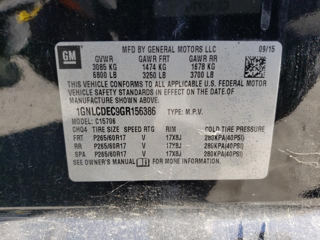 2016 CHEVROLET TAHOE POLI 1GNLCDEC9GR156386