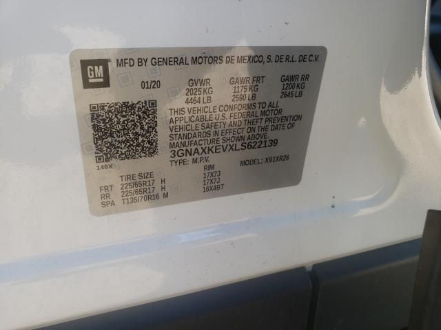 2020 CHEVROLET EQUINOX LT 3GNAXKEVXLS622139