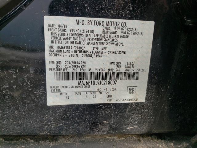 2018 FORD ECOSPORT MAJ6P1UL9JC218007