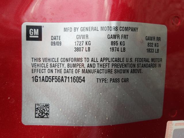 2010 CHEVROLET COBALT 1LT 1G1AD5F56A7116054