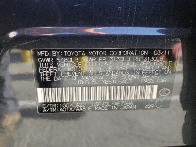2011 LEXUS LS 460 JTHBL5EFXB5105403