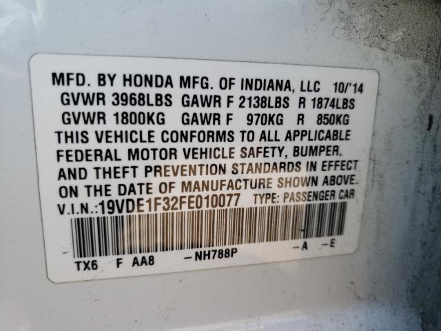 2015 ACURA ILX 20 19VDE1F32FE010077