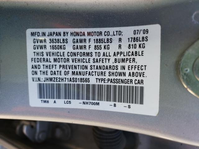 2010 HONDA INSIGHT EX JHMZE2H71AS018565