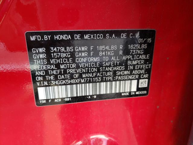 2015 HONDA FIT EX 3HGGK5H8XFM771153