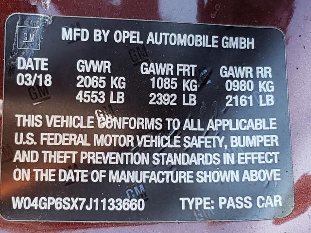 2018 BUICK REGAL ESSE W04GP6SX7J1133660