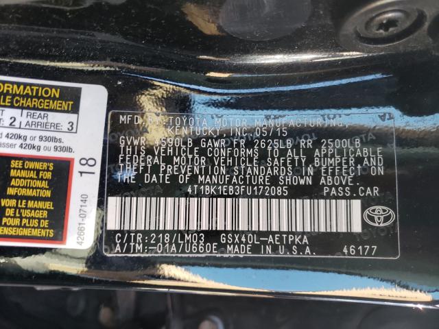 2015 TOYOTA AVALON XLE 4T1BK1EB3FU172085